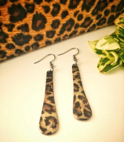 pendientes de cuchara leopardo